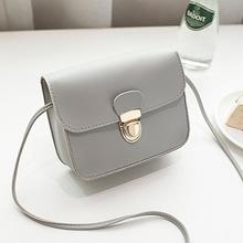 Grey Metal Buckle Messenger Bag For Women