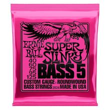 Ernie Ball Super Slinky 5-String Nickel Wound Electric Bass Strings - 40-125 Gauge - P02824