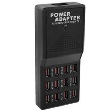 US Plug 12 Ports 5V 12A Output Max 3.5A USB Socket Power Fast Chargers, For iPhone, Galaxy, Huawei, Xiaomi, LG, HTC, Sony, other Smartphones and Tablets(Black)