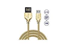 PTron Falcon Pro 2.1A USB To Micro USB Data Cable For Android Smartphones (Gold)