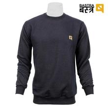 Black Solid Cotton Fleece Sweatshirt For Men