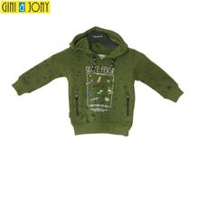 Gini & Jony Olive Green Printed Sweatshirt For Boys