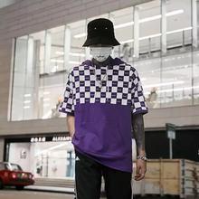 Summer Hooded Short-Sleeved T-shirt Men - Purple