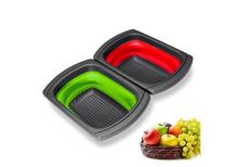 Kitchen Retractable Drain Basket Household Folding Drain Basket Rectangular Fruit and Vegetable Washing Basket