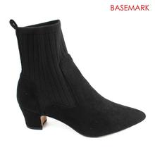 BASEMARK Black Textured Ankle Boot For Women