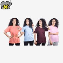 Shangrila 100% Cotton T-Shirt For Women (Peach/Sky Blue/Maroon/Pink)