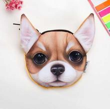 3D Chihuahua Dog Zippered Coin Pouch Wallet