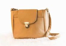 Tan Brown Front Lock Side Bag