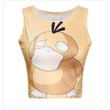 Pokemon Crop Top Women Camis Pikachu Squirtle Bulbasaur