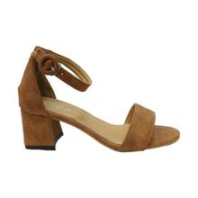 Brown Ankle Strap Heel Shoes For Women