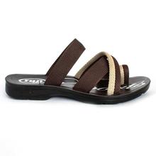 Brown/Beige Cotton Stripe Sandals For Men- 228