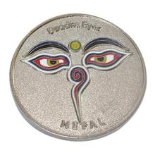 Silver Round Buddha Eye Metal Fridge Magnet