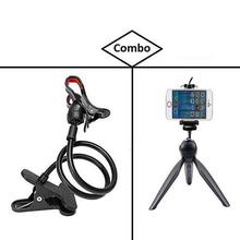 Combo Pack Of Flexible Lazy Mobile Stand + Mini Tripod Holder Stand