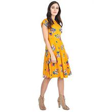 Rudraaksha Floral Printed Knee Length Dress for Women