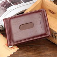 Magnetic Money Clip Wallet Men Leather Purse Minimalist