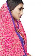 Stylee Lifestyle Pink Banarasi Jacquard Saree -1944