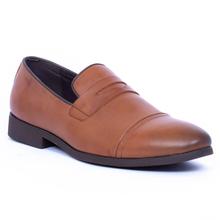 Caliber Shoes Coffee Slip On Formal Shoes For Men (527C)