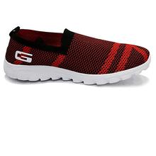 Goldstar Red Textured Running Slip-On Shoes For Men - Comfort-02