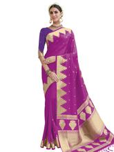 Stylee Lifestyle Magenta Banarasi Silk Jacquard Saree - 2300