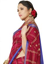 Stylee Lifestyle Red Banarasi  Silk Jacquard Saree - 2295