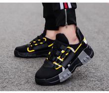 Fashion Height Increasing Men Casual Shoes, Breathable Men Chunky Sneakers - Black