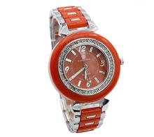 Red Dial Round Fancy Watch For Women