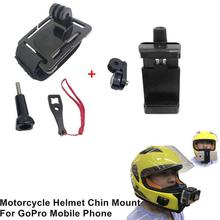 Motorcycle Full Face Helmet Chin Mount Holder For GoPro Mobile Phone