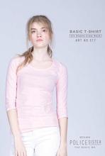 Light Pink Quarter Sleeved T-Shirt For Women (ST.7)