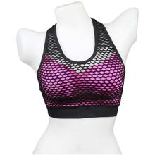 Pink/Black Netted Designed Sports Bra For Women