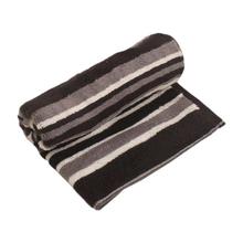 Black/Grey Striped Bath Towel - Medium