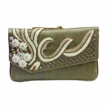 Golden Stone Embroidered Clutch Bag