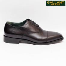 Kapadaa: Gallant Gears Black Leather Lace Up Formal Shoes For Men – (8005-1)
