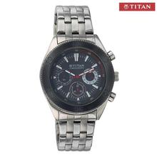 Titan 9324KM01 Black Dial Stainless Steel Chronograph Watch For Men