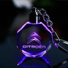 K9 Crystal Car Logo Key Chain Laser Engraved Colorful LED Light Key Ring Glass Keychain Decoration Accessories Pendant Gift