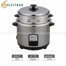 Electron Aroma Rice Cooker Straight Stainless Steel Body & Steamer Pot, 1.8 ltr, Model 6018SS, 700W, 240V~50Hz