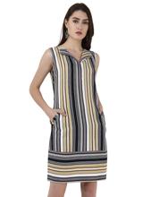 Pkshee  Red Striped Rayon Dress For Women