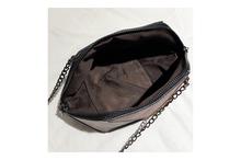 Women's Casual Stitched Shoulder Water Cube Handbag-Black (41001941BK)