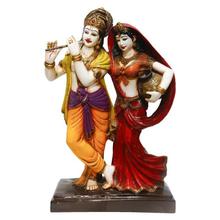 Multicolored Radha Krishna Standing Statue