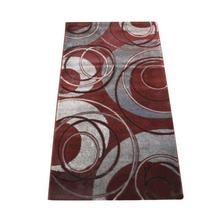 Maroon/Grey Abstract Printed Floor Carpet (160 x 230cm)