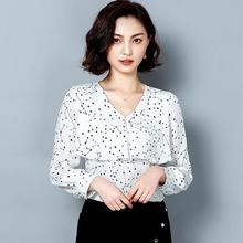 Long-sleeved shirt _ chiffon shirt women's spring new Korean