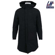 KILOMETER Black Solid Hooded Long Silicon Jacket For Men - KM 17W19