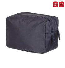 Miniso Portable Double Zipper Cosmetic Bag (Dark Blue)