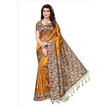 SALE- Printed Tassar Silk Saree With Blouse Piece