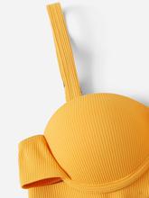 Ribbed Cut-out Underwire Top With Tanga Bikini