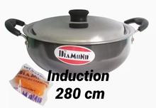 Diamond Induction Base Hard Anodized Kadai 280 cm