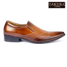 Brown Pointed Toe Slip-On Formal Shoes For Men- 9803A