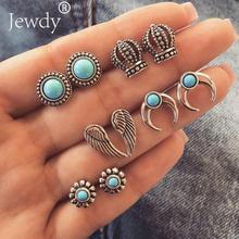 4 Pairs/Set Women Crystal Bohemian Earring Stud Earrings for Women Boucle D'oreille Jewelry Dazzling Cubic Zirconia Opal Brincos