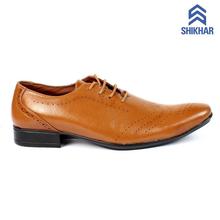 Shikhar Shoes Brogue Leather Shoes For Men (2914)- Tan