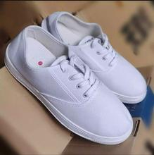 White Concord Lace-Up School Shoes For Girls