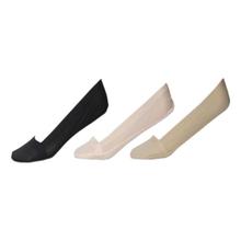 Pack Of 3 Silicon Grip Loafer Socks For Women- Black/Light Pink/Skin